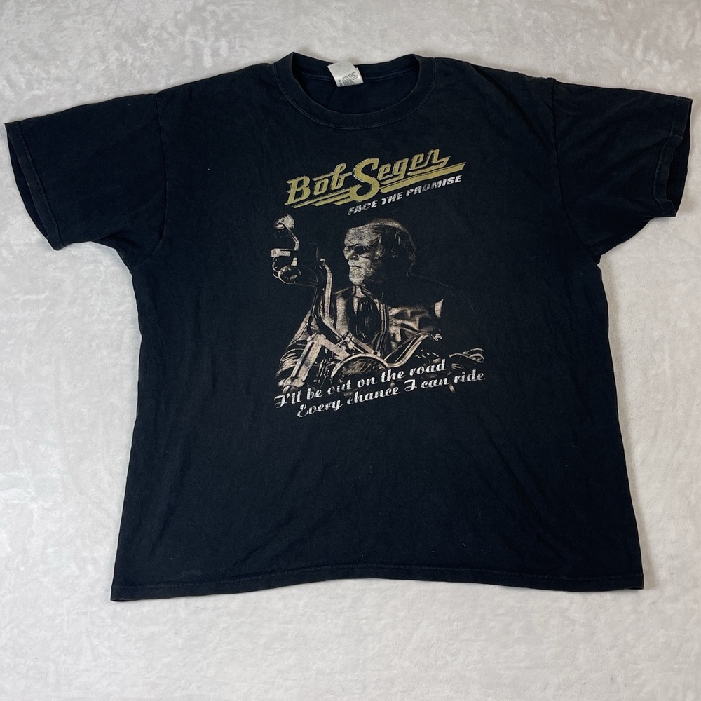 Bob Seger Face The Promise Tour Men's Black T-Shirt Size XL 2006-2007